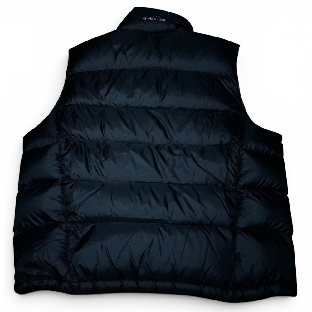 Eddie Bauer Goose Down Puffer Vest Black XXL Full Zip Outdoor - Picture 2 of 4